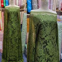 Gambar Bakal Kain Kebaya Brokat Semifrancis Metalik - hijau army B, 2,5m dari -TIBIGAGI- undefined 1 Tokopedia