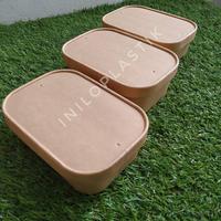 Gambar Kraft Paper Lunch Box RECT + tutup 750ml / Food Container ecofriendly dari Inilo Plastik undefined 4 Tokopedia