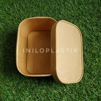 Gambar Kraft Paper Lunch Box RECT + tutup 750ml / Food Container ecofriendly dari Inilo Plastik undefined 2 Tokopedia