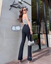 Gambar Celana  Jeans Wanita Cutbray Unfinise Hitam Haigwaist - Hitam, 32 dari Y.o Jeans undefined 4 Tokopedia