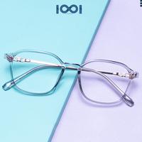 Gambar Kacamata Frame Kotak Skena Metal PC Lensa Photocromic Blueray Bluecromic Glasses Anti Cahaya Biru Fashion Gaya Korea Eyewear Pria Wanita IOOI 1010 - BLACK DOFF, FRAME ONLY dari IOOI.kacamata undefined 1 Tokopedia