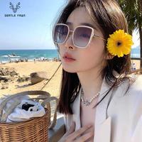 Gambar Kacamata Sunglasses Anti Uv Wanita Oversized Kotak Metal 23022 - BROWN dari Gray Pink undefined 2 Tokopedia