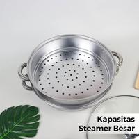 Gambar Panci Steamer 28 cm Stainless steel HR 1120 Kukus Rebus dari Dapur DV_NEW undefined 3 Tokopedia