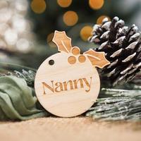 Gambar Hiasan Pohon Natal Hangtag Christmas Custom Nama Kayu Acrylic - Kayu, Pita dari Fesamstore undefined 4 Tokopedia