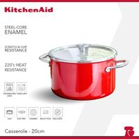 Gambar KitchenAid Artisan Casserole with Lid 20 cm Enamel Empire Red dari KitchenAid Small App ID undefined 1 Tokopedia