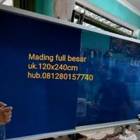 Gambar mading pengumuman kaca gantung 120x180cm - Biru dari Omega board undefined 2 Tokopedia
