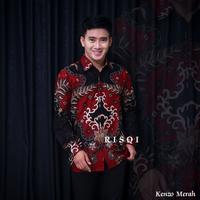 Gambar Kemeja batik cowok lengan panjang, M-5L Batik Pekalongan - Kenari Merah, L: LD 108cm dari Batikauliya undefined 4 Tokopedia