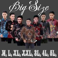 Gambar Kemeja batik cowok lengan panjang, M-5L Batik Pekalongan - Kenari Merah, L: LD 108cm dari Batikauliya undefined 1 Tokopedia