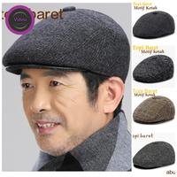 Gambar topi baret pria bahan tebal 3 motif -impor - Hitam dari 889 David slop undefined 1 Tokopedia