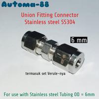 Gambar Union Connector 6mm Fitting Sambungan lurus pipa Tubing Stainless 6 mm dari Automa-88 undefined 1 Tokopedia