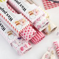 Gambar Bento Kertas Pembungkus Makanan Roti Sandwich Burger Kue Wax Paper - Garis Merah, 10 lembar dari Sushi DIY undefined 5 Tokopedia