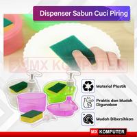 Gambar Dispenser Sabun Cuci Piring Tempat Sabun Bulat + Spons Cuci Piring dari MXKomputer_NEW undefined 1 Tokopedia