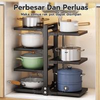 Gambar Rak Panci Gantung Stainless Tempat Organizer Talenan Tutup Susun Panci - 2 Susun Tipe B dari Jeckfashion undefined 1 Tokopedia