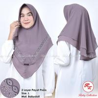 Gambar KHIMAR CERUTY DUA LAYER PRES/PAYET ALIS SAMPING/KERUDUNG DUA LAYER - Hitam, M jumbo dari Alif Loundryy undefined 2 Tokopedia