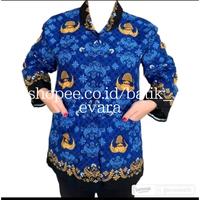 Gambar BAJU SERAGAM KORPRI TERBARU WANITA DAN PRIA KATUN C40S KERAH HITAM - 8L, TUNIK dari Evara Batik Sragen undefined 3 Tokopedia