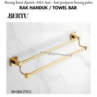 Gambar RAK GANTUNGAN HANDUK BAJU KAMAR MANDI 2 BARIS STAINLESS GOLD EMAS 70CM - 2BARIS 065270G dari PerlengkapanRumah.ind undefined 2 Tokopedia