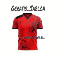 Gambar jersey volly geratis sablon Nama baju atasan bola futsal pria dewasa - Merah, L dari NoahSport20 undefined 2 Tokopedia