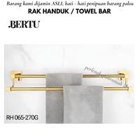 Gambar RAK GANTUNGAN HANDUK BAJU KAMAR MANDI 2 BARIS STAINLESS GOLD EMAS 70CM - 2BARIS 065270G dari PerlengkapanRumah.ind undefined 1 Tokopedia