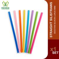 Gambar [Straight 8mm] Silicone Straw Sedotan Silikon Pakai Ulang - Set Isi 8 dari klandizie undefined 1 Tokopedia