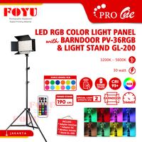 Gambar Professional LED RGB Color Light Panel With Barndoor PV-36RGB GL-200 dari Foyu Photo Jakarta undefined 1 Tokopedia