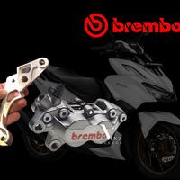 Gambar Kaliper 4 Piston Brembo Vario 160 ABS Original Brembo Grey Red Logo dari Vinz Garage_NEW undefined 1 Tokopedia