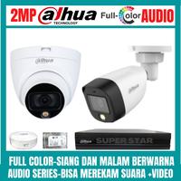 Gambar PAKET CCTV DAHUA FULL COLOR 2MP 4 CHANNEL 2 KAMERA AUDIO COLORVU - COLORVU+AUDIO, TANPA HARDIS dari super star 2 undefined 1 Tokopedia
