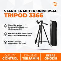 Gambar Tripod 3366 Smartphone HP Kamera Universal 1/4 Camera Rotation 1.4M - Gold dari GadgetKaca undefined 1 Tokopedia
