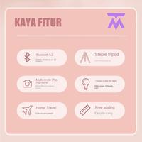 Gambar Y18S Tripod/Tongsis Bluetooth 170cm double lamp(2 lampu) PINK SERIES! - LENGKAP 2 LAMPU dari Techno Mart88 undefined 5 Tokopedia