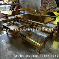 Gambar Chaffingdish Pemanas Makanan Kuningan Model Garis - Garis dari Yuda Art Design undefined 2 Tokopedia