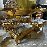 Gambar Chaffingdish Pemanas Makanan Kuningan Model Garis - Garis dari Yuda Art Design undefined 3 Tokopedia