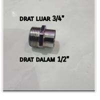Gambar Sok kran 3/4" x 1/2" inch sock sambungan neple drat luar dalam dari nsabadi surabaya undefined 1 Tokopedia