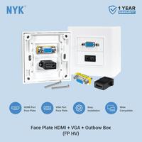 Gambar NYK Wall Face Plate HDMI & VGA + Outbow / Wall Port Modular HDMI + VGA dari LOKUI STORE undefined 1 Tokopedia