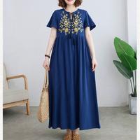 Gambar Baju Terusan Wanita Boho Style Maxi Dress - Navy dari Broadway Style undefined 1 Tokopedia