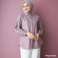 Gambar baju atasan wanita blus muslim asya blouse kancing jumbo big size - army, L dari SRIFASHION63 undefined 1 Tokopedia