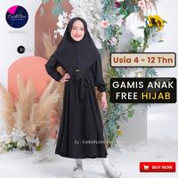 Gambar Baju Gamis Anak Perempuan Warna Hitam Usia Umur 5 6 7 8 9 10 12 Tahun - Black, 4-5 tahun dari Cashflow Fashion undefined 1 Tokopedia