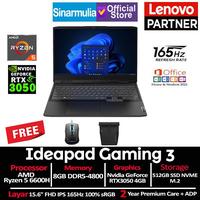 Gambar Lenovo IdeaPad Gaming 3 Ryzen 5 6600H RTX3050 512GB SSD 8GB Win11+OHS - UPGRADE_KE_16GB, NON ANTIGORES dari Sinarmulia Sukses Makmur undefined 1 Tokopedia