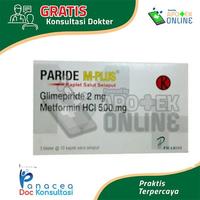 Gambar PARIDE M-PLUS 2MG/500 BLISTER 10 KAPLET/METFORMIN/GLIMEPIRIDE/DIABETES dari Apotek Singojuruh Juruh undefined 2 Tokopedia