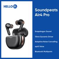 Gambar Soundpeats Air4 Pro Air 4 Pro Adaptive Hybrid ANC Snapdragon Earbuds dari Hello El Official undefined 1 Tokopedia