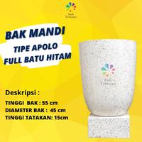 Gambar INDI TERAZZO BAK MANDI TERASO TIPE APOLO FULL VARIAN BATU HITAM - Batu Hitam dari Indi Terrazzo undefined 1 Tokopedia