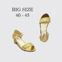 Gambar Sepatu Sandal Heels Wanita Ukuran 40-41-42-43-44-45 Jumbo Bigsize Emas - 40 dari Zagib Store undefined 1 Tokopedia