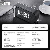 Gambar Speaker JETE S2 Bluetooth V5.0 Stereo Sound with Alarm Clock - Hitam dari JETE Authorized Bandung undefined 2 Tokopedia