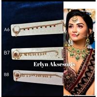 Gambar Nath Jepit/Anting Hidung Rantai/Aksesoris India/Perhiasan India - C2 GOLD MERAH dari denyaantrendy undefined 3 Tokopedia