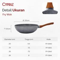 Gambar CYPRUZ GREY MARBLE FRY WOK WAJAN PENGGORENGAN ANTI LENGKET 24 CM 24CM - 26 CM dari sinar66.id undefined 5 Tokopedia