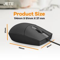 Gambar Mouse Wired USB Optical Mouse JETE MO3 1200DPI - Garansi Resmi 2 Tahun dari JETE Authorized Bandung undefined 4 Tokopedia