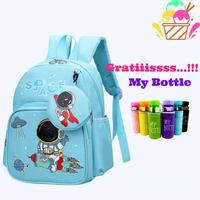 Gambar Tas Ransel Sekolah Anak Laki Laki TK Karakter Astronot Bonus My Bottle - Biru dari Gumoyshop undefined 2 Tokopedia