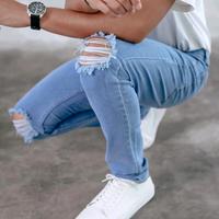 Gambar celana celana jeans pria celana panjang jeans pria sobek celana sobek - Biru, 29 dari BERKAH JAYA.11 undefined 2 Tokopedia