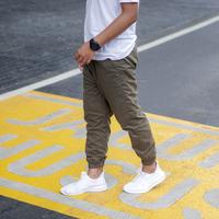 Gambar Celana Jogger Pria Training Joger Bahan Katun JGR Ukuran M-5XL Jumbo - ARMY, M dari Rasaki Cloth undefined 2 Tokopedia