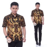 Gambar Hem Batik Cowok Lengan Pendek | Big Size M-10L | Batik Pekalongan - Mahkota Kuning, 8L: LD 145cm dari Batikauliya undefined 3 Tokopedia