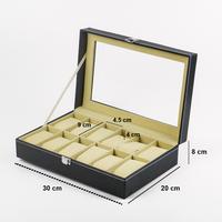 Gambar Kotak Jam Tangan Luxury 12 Slot - Z-0003 - Black dari DUNIA ONLINE ID undefined 5 Tokopedia