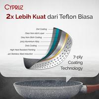Gambar CYPRUZ GREY MARBLE FRY PAN FRYPAN PANCI WAJAN ANTI LENGKET 26 CM 26CM - 18 CM dari sinar66.id undefined 3 Tokopedia